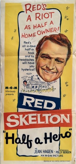red skelton half a hero australian daybill poster 1953