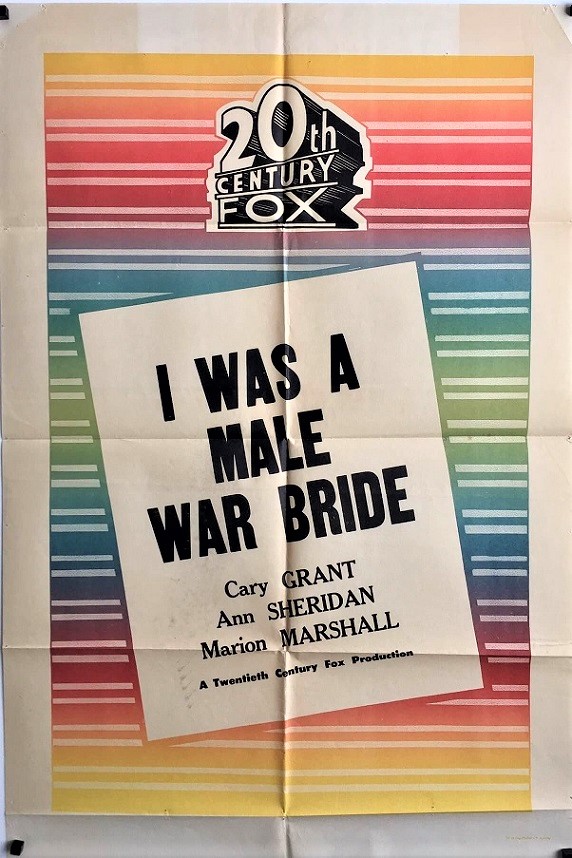i was a male war bride 20th century fox stock australian one sheet movie poster