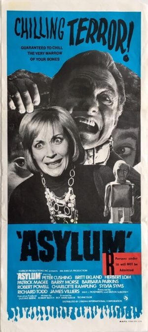 asylum australian daybill poster with peter cushing and sylvia syms