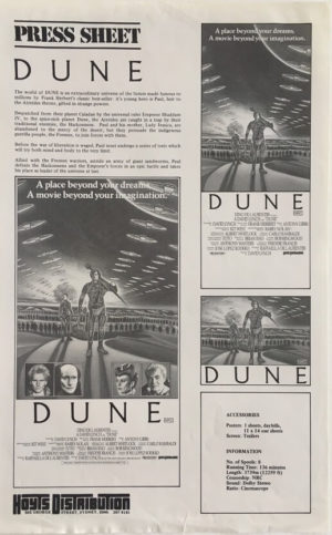 dune press sheet david lynch