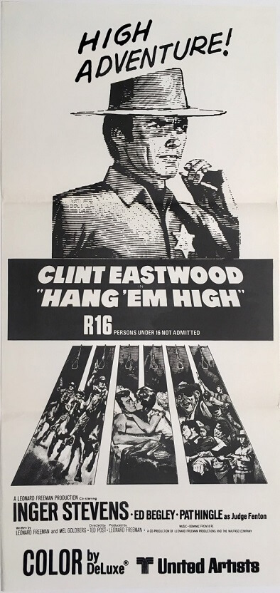 hang em high new zealand daybill poster with clint eastwood