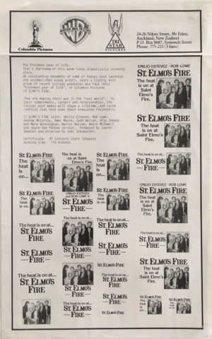 st elmos fire New Zealand press sheet