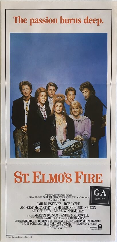 St. Elmos fire daybill poster