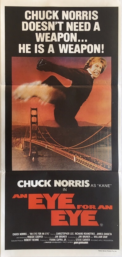 an eye for an eye daybill poster featuring chuck norris 1981