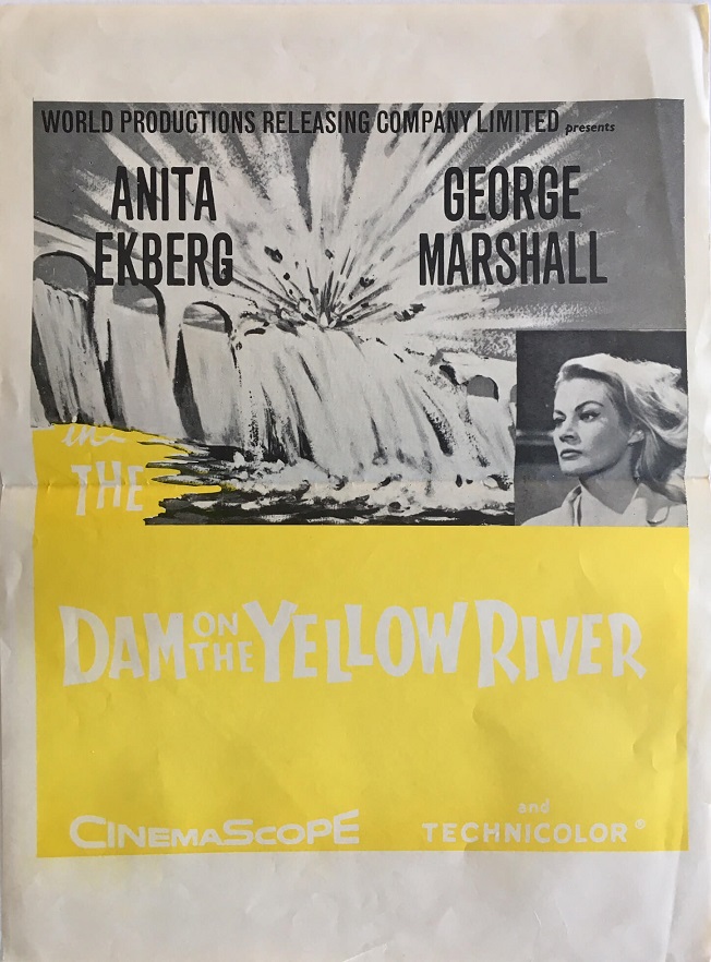 dam on the yellow river new zealand daybill poster featuring anita ekberg 1960