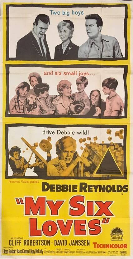 my six loves australian 3 sheet movie poster with debbie reynolds