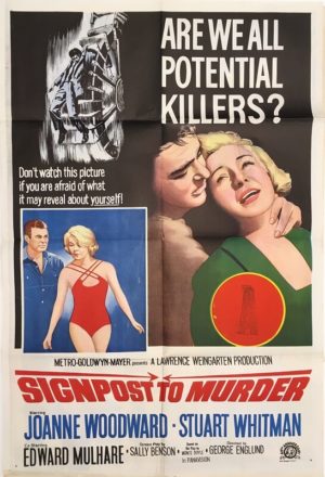 signpost to murder australian one sheet movie poster joanne woodward and stuart whitman