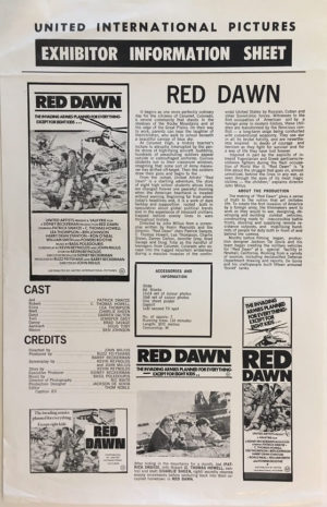 red dawn australian press sheet 1