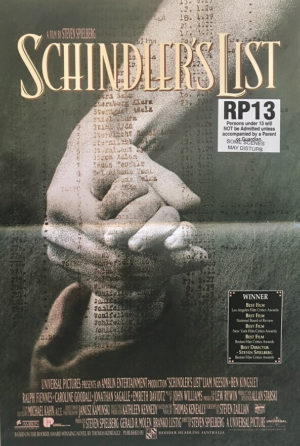 schindlers list australian mini daybill poster 1993