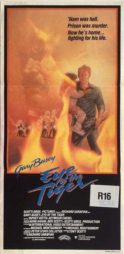 eye of the tiger australian daybill poster with gary busey 1986