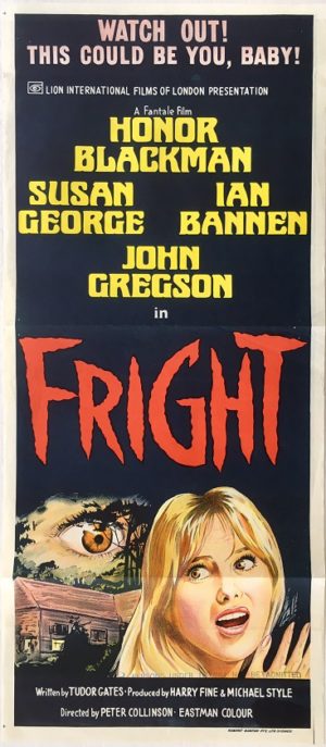 fright australian daybill movie poster with honor blackman (1)