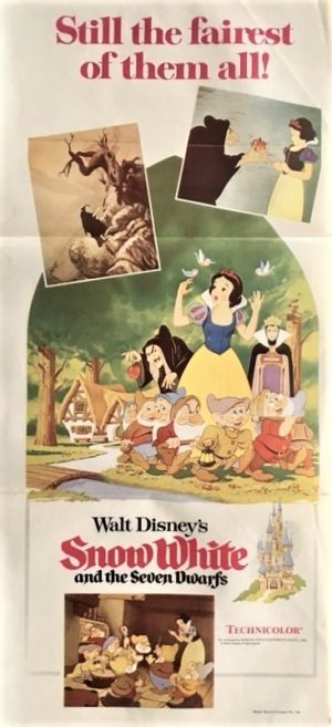 snow white and the seven dwarfs australian daybill poster 1970's re-release