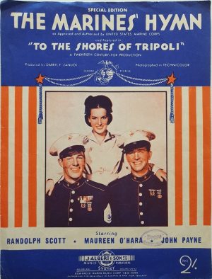 to the shores of tripoli 1942 australian sheet music featuring maureen ohara and randolph scott (1)