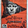 Apache one sheet movie poster with burt lancaster 1954 rerelease