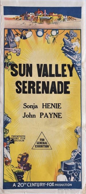 sun valley serenade australian stock daybill movie poster 20th Century Fox 1950's