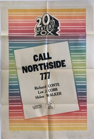 call northside australian stock one sheet movie poster 20th Century Fox with james stewart 1950's