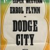 dodge city australian daybill poster Warner Brother stock sheet, featuring Errol Flynn