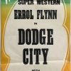 dodge city australian daybill poster Warner Brother stock sheet, featuring Errol Flynn