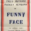 funny face australian stock daybill poster with fred astaire and audrey hepburn 1970's