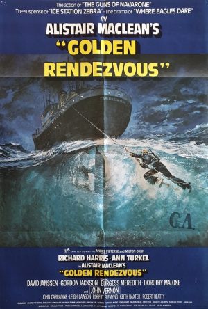 golden rendezvous uk one sheet movie poster 1977 with Richard Harris, artwork by Brian Bysouth