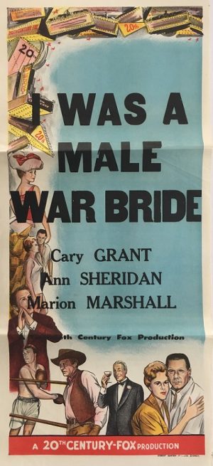i was a male war bride australian daybill poster with cary grant 1