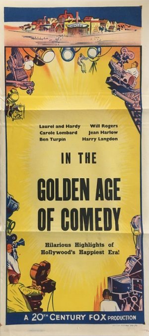 the golden age of comedy australian stock daybill movie poster 20th Century Fox 1950's laurel and hardy