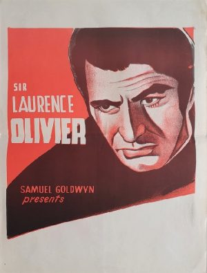 Laurence Olivier stock daybill poster 1950's