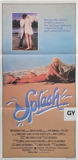 splash australian daybill poster with tom hanks and daryl hannah 1984