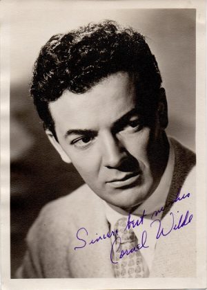 Cornel Wilde 1940s signed portrait