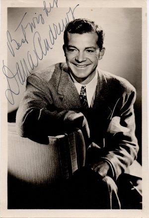 Dana Andrews 1940s signed portrait