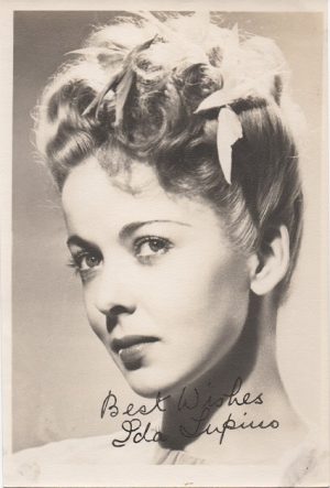 Ida Lupino 1940s signed portrait