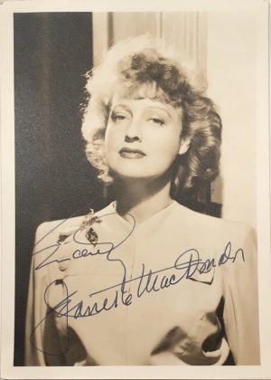 Jeanette MacDonald 1940s portrait signed