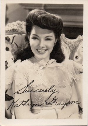 Kathryn Grayson small fan club publicity portrait