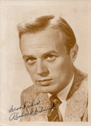 Richard Widmark 1950s signed portrait