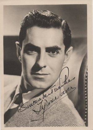 Tyrone Power 1940s signed portrait (2)