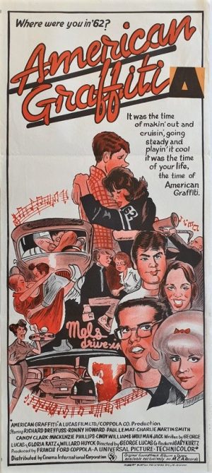 american graffiti australian daybill poster close up rare version 1