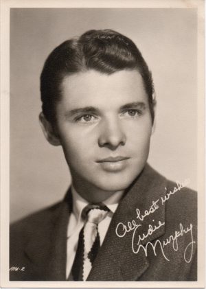 audie murphy 1940s fan club issued portrait