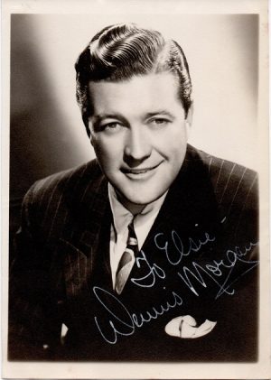 dennis morgan 1940s signed portrait