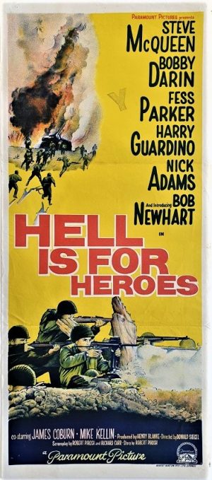 hell is for heroes australian daybill poster with steve mcqueen WW2 USMC movie (2)