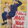 i was a male war bride australian daybill poster with cary grant and ann sheridan 1949 exceptionally rare daybill, one of only two known to exist