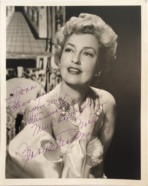 Jeanette MacDonald signed autographed portrait 1940s