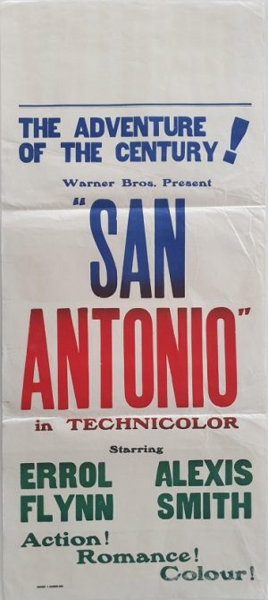 san antonio 1945 new zealand daybill poster with errol flynn