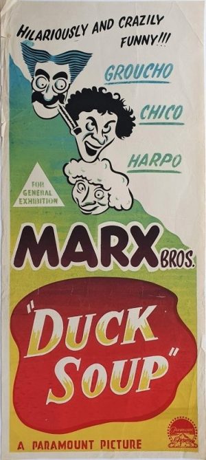 the marx bros duck soup australian daybill poster 1950s rerelease very rare