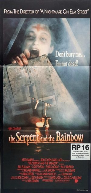 the serpent and the rainbow australian daybill poster by wes craven 1988