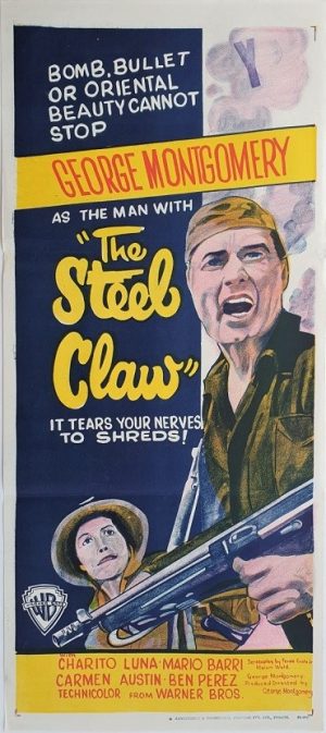 the steel claw australian daybill poster 1961 with George Montgomery