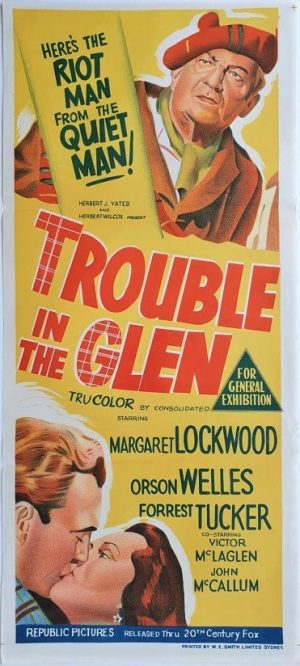 trouble in the glen australian daybill poster 1954 with Orson Welles and Margaret Lockwood