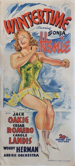 wintertime australian daybill poster 1943 Sonja Henie, Jack Oakie, Cesar Romero