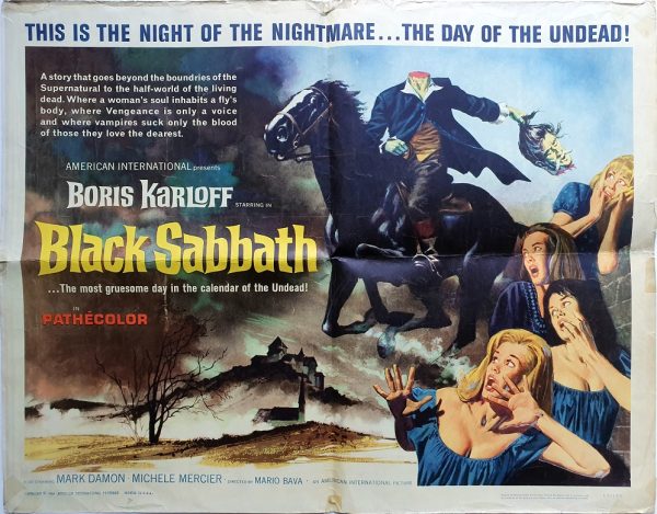Black Sabbeth 1963 US Half Sheet Movie Poster with Boris Karloff