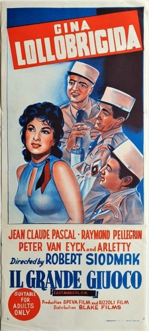 Il Grande Giuoco (Le Grand Jeu) australian daybill poster with gina lollobrigida 1954