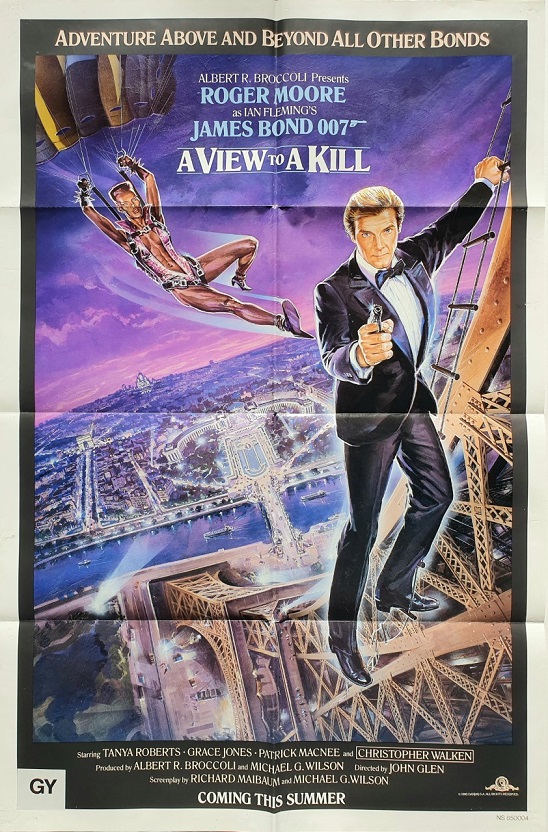 a view to a kill us one sheet poster with roger moore and grace jones 1985